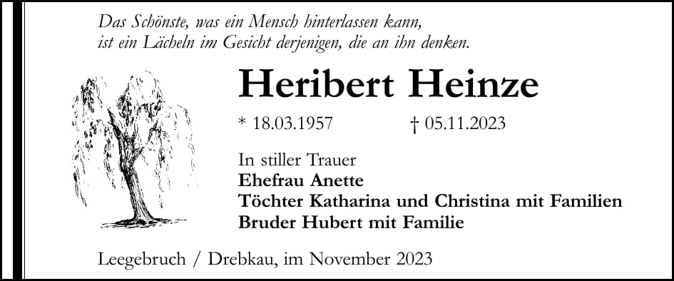Nachruf Heribert Heinze