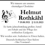 Nachruf Helmut Rothkähl