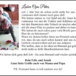Jahresgedenken Peter Keitz