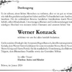 Danksagung Werner Konzack