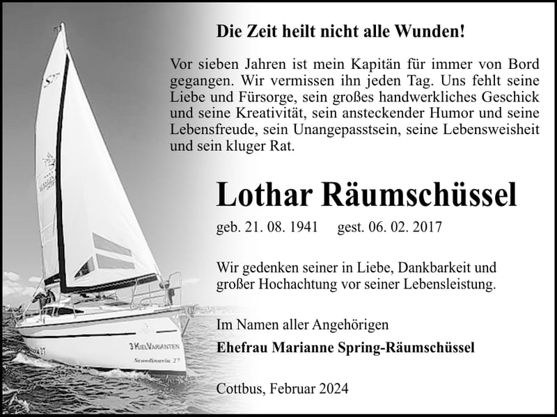 Jahresgedenken Lothar Räumschüssel