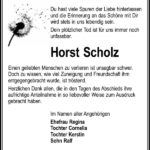 Danksagung Horst Scholz