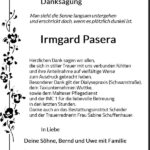 Danksagung Irmgard Pasera