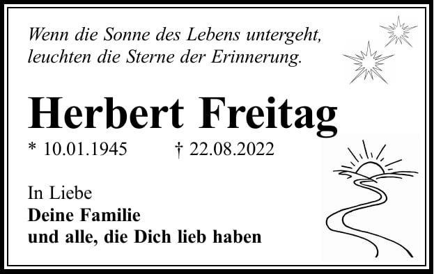 Traueranzeige Herbert Freitag