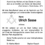 Nachruf Ulrich Sasse