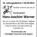 Traueranzeige Hans-Joachim Werner