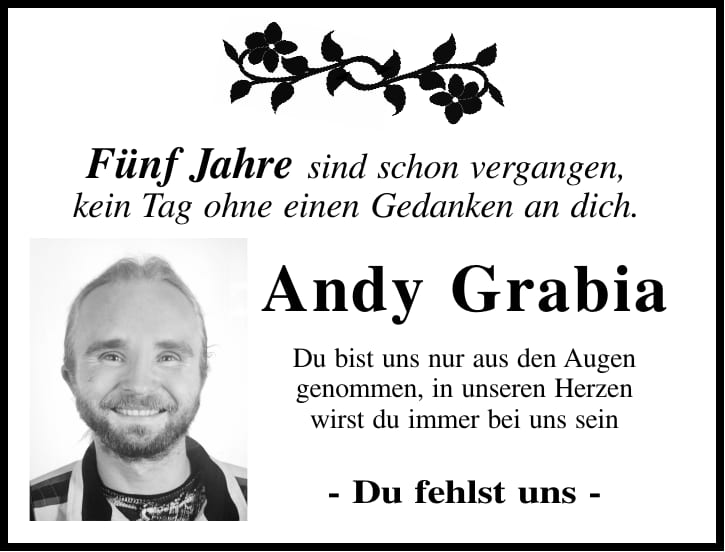 Jahresgedenken Andy Grabia