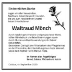 Traueranzeige Waltraud Mönch