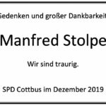 Traueranzeige Manfred Stolpe