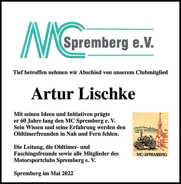 Nachruf Artur Lischke