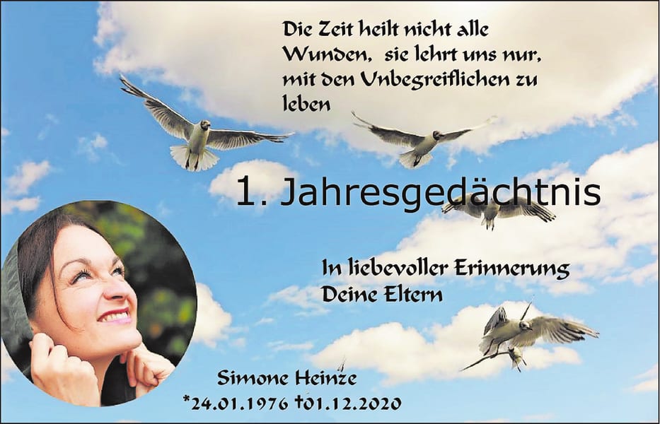 Jahresgedenken Simone Heinze
