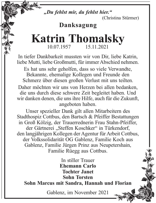 Danksagung Katrin Thomalsky