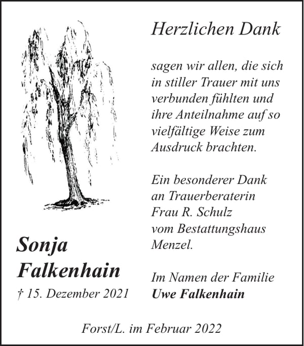 Danksagung Sonja Falkenhain