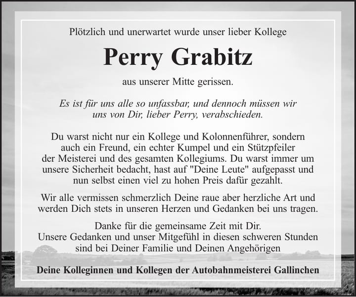 Nachruf Perry Grabitz