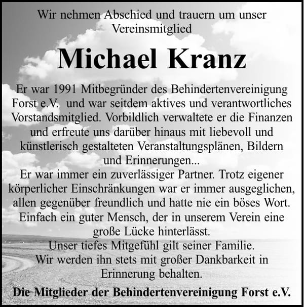 Nachruf Michael Kranz