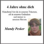 Jahresgedenken Mandy Pesker