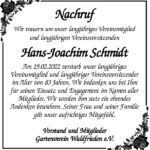 Nachruf Hans-Joachim Schmidt