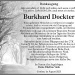 Danksagung Burkhard Dockter
