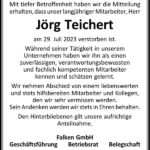 Nachruf Jörg Teichert