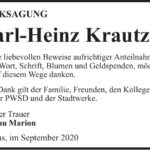 Traueranzeige Karl-Heinz Krautz