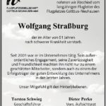 Traueranzeige Wolfgang Straßburg