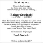 Danksagung Rainer Sowinski