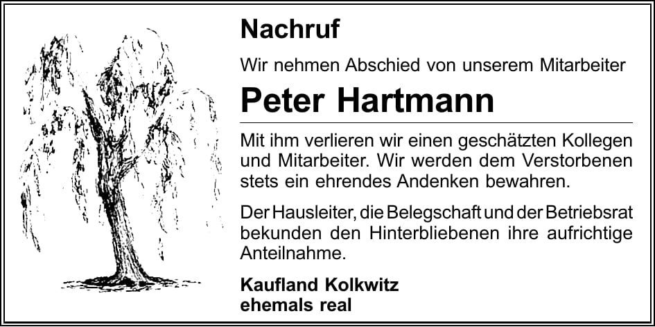 Nachruf Peter Hartmann