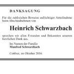 Danksagung Heinrich Schwarzbach