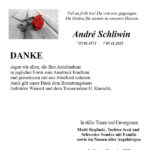 Traueranzeige André Schliwin