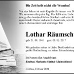 Jahresgedenken Lothar Räumschüssel