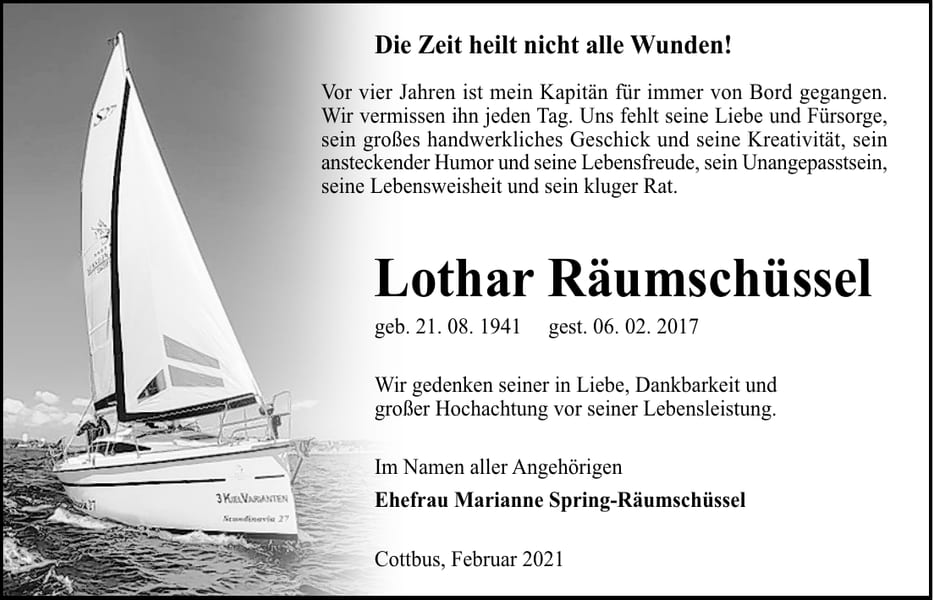 Jahresgedenken Lothar Räumschüssel