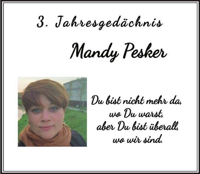 Jahresgedenken Mandy Pesker