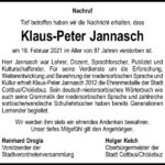 Nachruf Klaus-Peter Jannasch