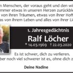 Jahresgedenken Ralf Löcher