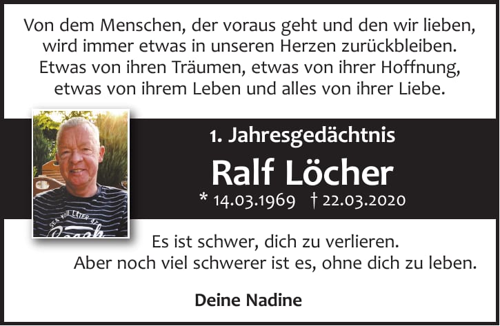 Jahresgedenken Ralf Löcher