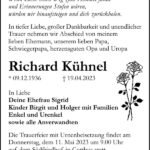 Traueranzeige Richard Kühnel