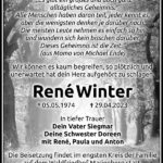 Traueranzeige René Winter