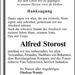 Danksagung Alfred Storost