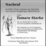 Nachruf Tamara Starke