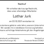 Nachruf Lothar Jurk