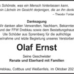 Danksagung Olaf Ernst