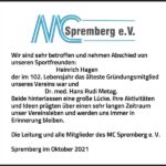 Nachruf Heinrich Hagen und Dr. med. Hans Rudi Metag
