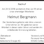 Traueranzeige Helmut Bergmann