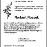 Danksagung Norbert Nossek