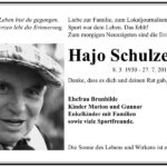Jahresgedenken Hajo Schulze