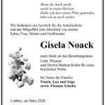 Danksagung Gisela Noack