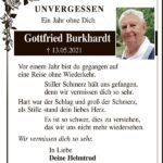 Jahresgedenken Gottfried Burkhardt