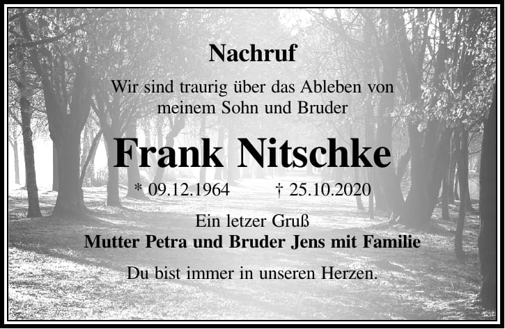Nachruf Frank Nitschke