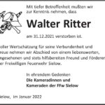 Nachruf Walter Ritter