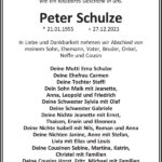 Traueranzeige Peter Schulze